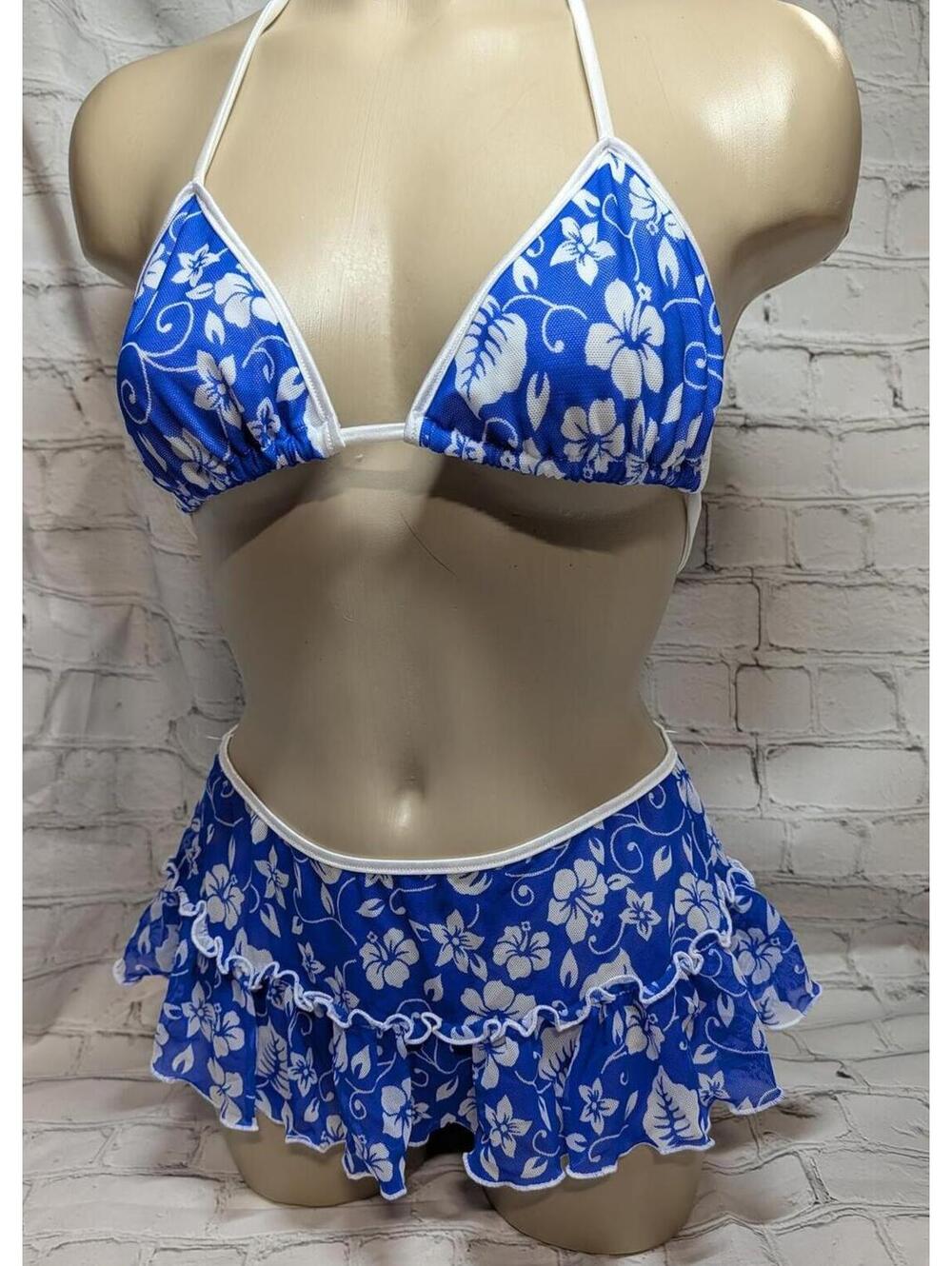 VINTAGE BODYZONE GIRLY Dancer tri top and ruffle mini skirt NWT